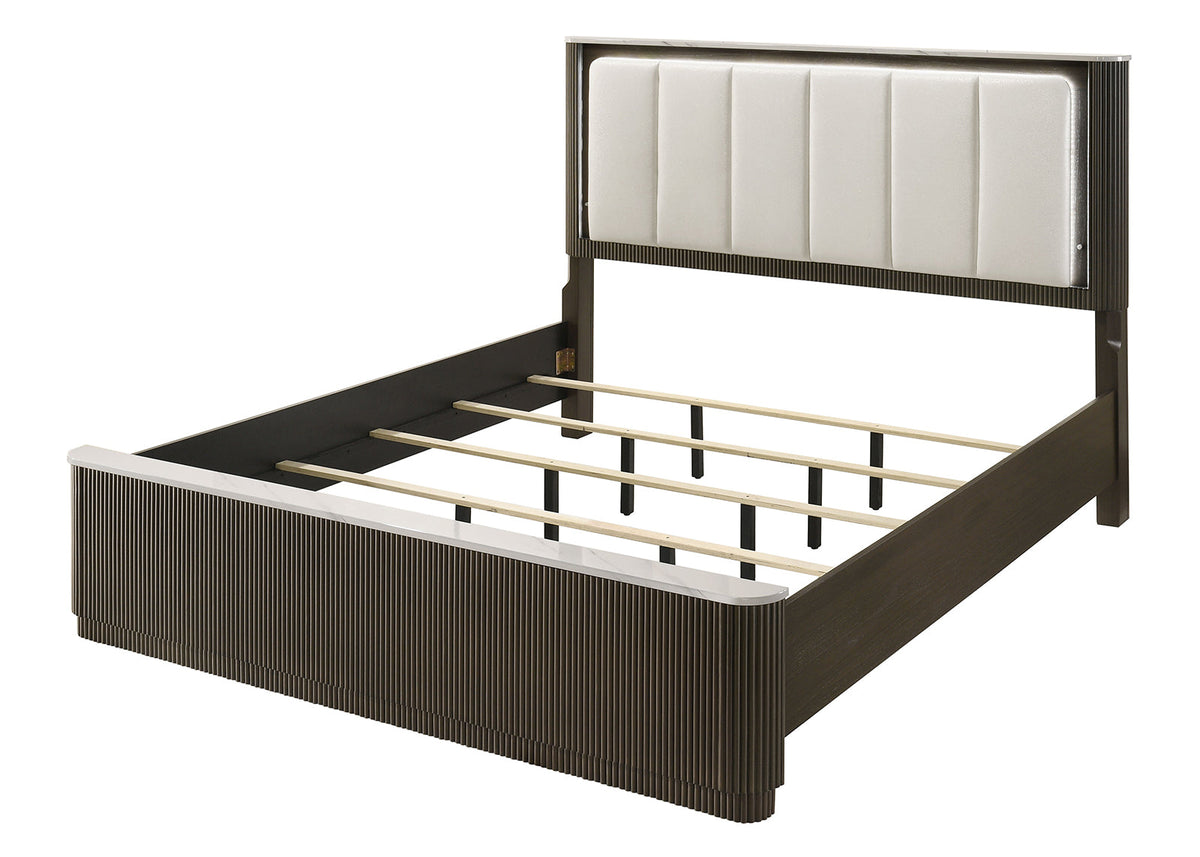 Merthyr Dark Walnut Queen Bed by Furniture of America at Eve Furniture