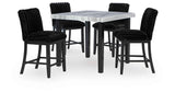 Mervannie Gray/Black Counter Height Dining Set by Ashley at Eve Furniture