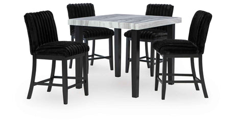 Mervannie Gray/Black Counter Height Dining Set by Ashley at Eve Furniture