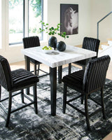 Mervannie Gray/Black Counter Height Dining Set by Ashley at Eve Furniture
