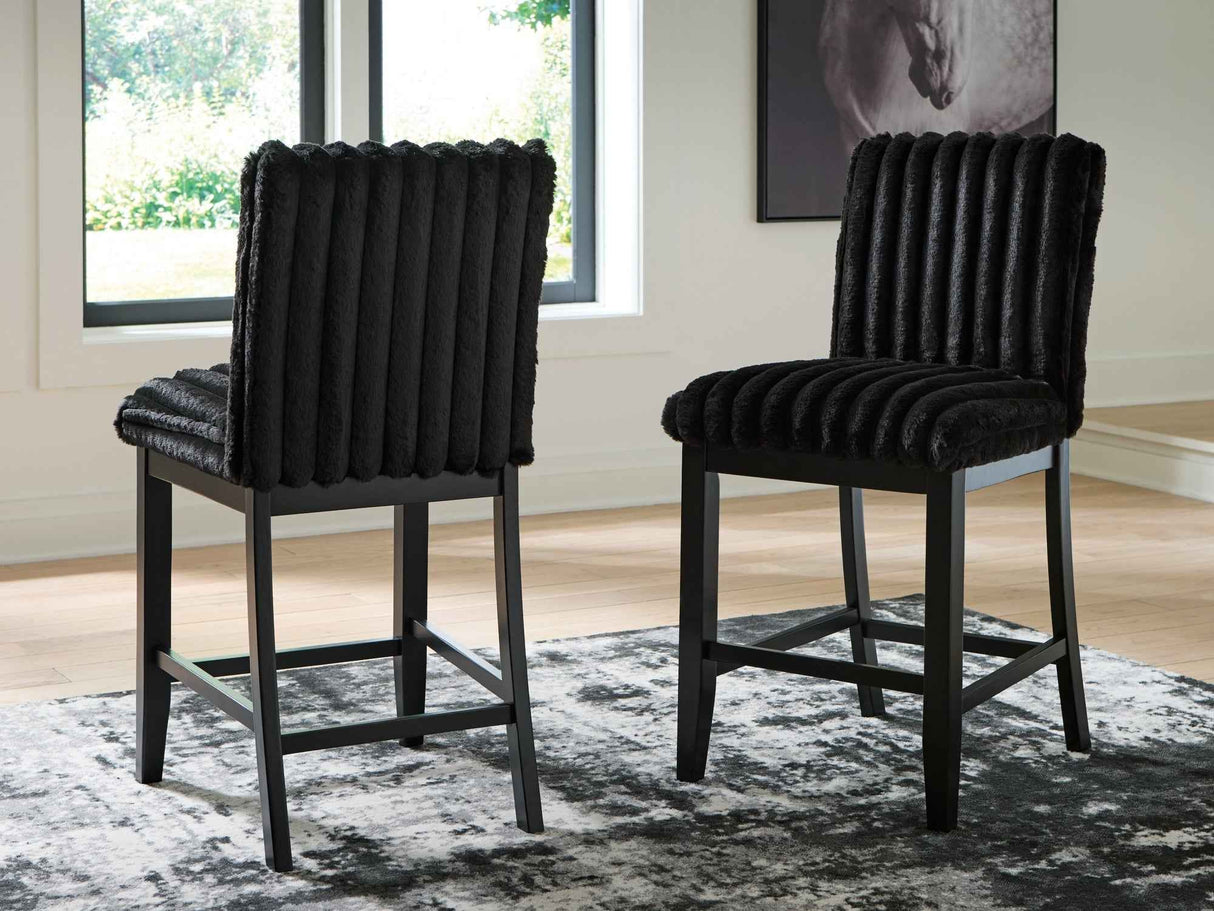 Mervannie Gray/Black Counter Height Dining Set by Ashley at Eve Furniture