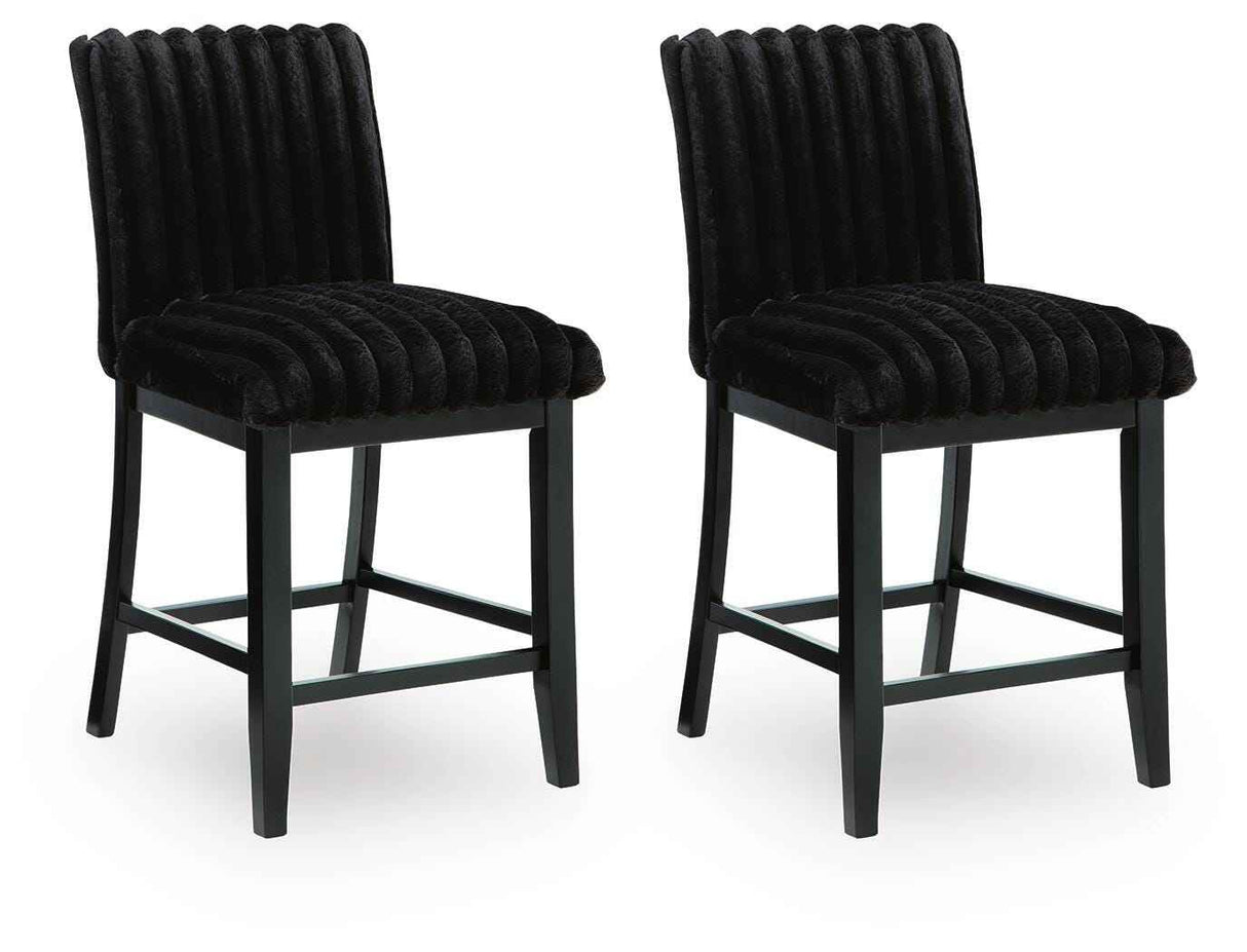 Mervannie Gray/Black Counter Height Dining Set by Ashley at Eve Furniture