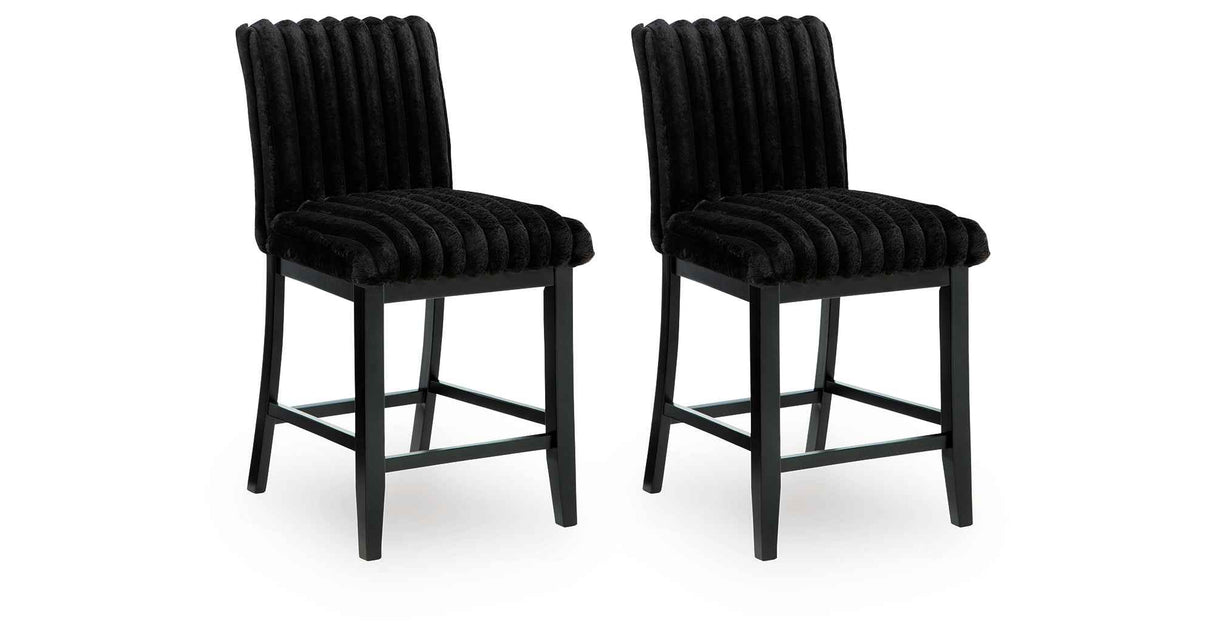 Mervannie Gray/Black Counter Height Dining Set by Ashley at Eve Furniture