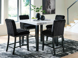 Mervannie Gray/Black Counter Height Dining Set by Ashley at Eve Furniture