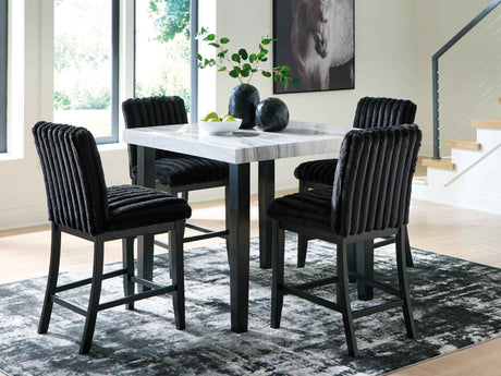 Mervannie Gray/Black Counter Height Dining Set by Ashley at Eve Furniture