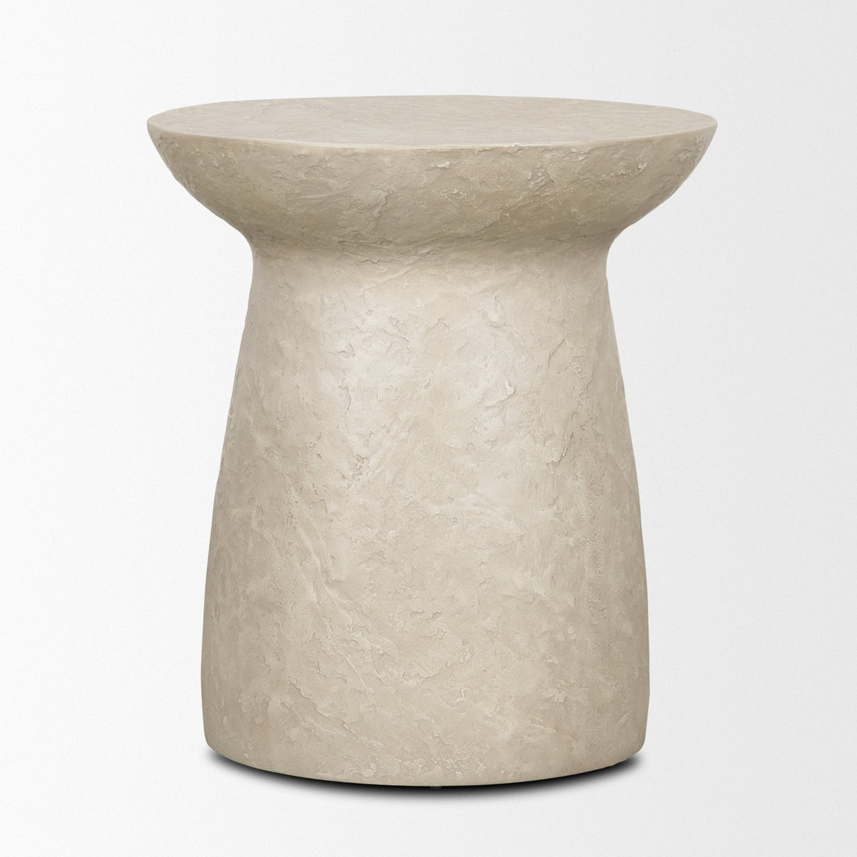 Mesa Round Stone Finish Pillar Accent Table by Mercana at Eve Furniture
