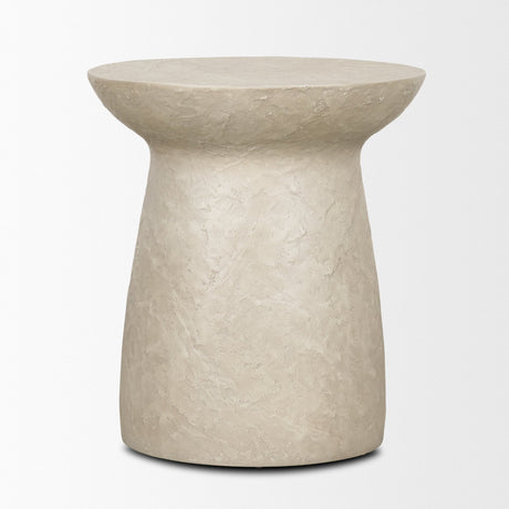 Mesa Round Stone Finish Pillar Accent Table by Mercana at Eve Furniture