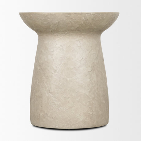 Mesa Round Stone Finish Pillar Accent Table by Mercana at Eve Furniture