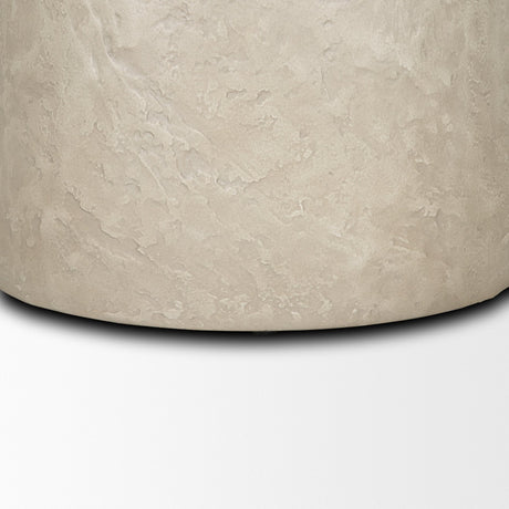 Mesa Round Stone Finish Pillar Accent Table by Mercana at Eve Furniture
