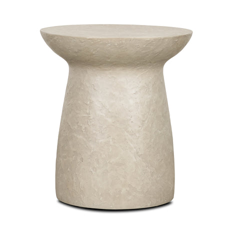 Mesa Round Stone Finish Pillar Accent Table by Mercana at Eve Furniture