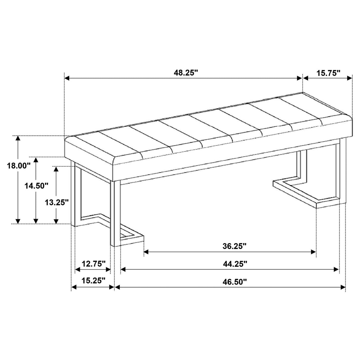 Mesa Vanilla Upholstered Entryway Accent Bench