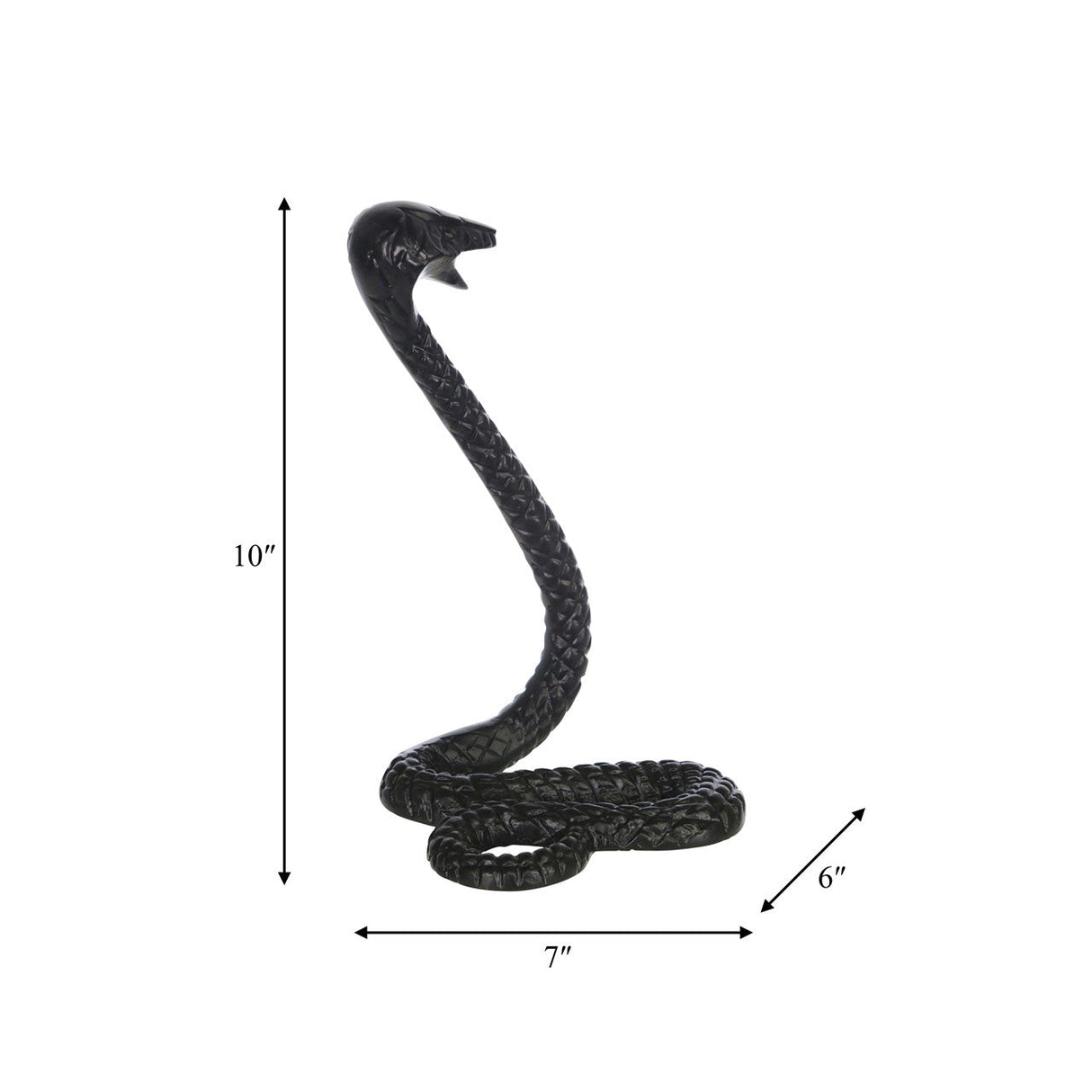 Metal 10"h Snake, Black