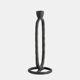 Metal, 10" Open Oval Taper Candleholder, Black