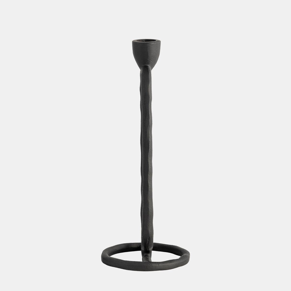 Metal, 10" Open Oval Taper Candleholder, Black