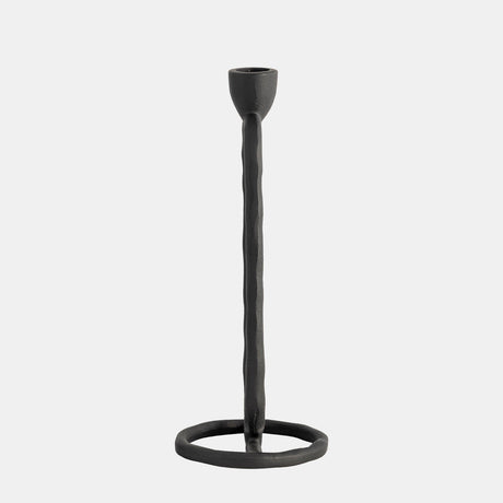 Metal, 10" Open Oval Taper Candleholder, Black