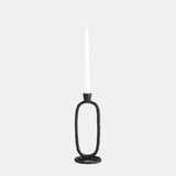 Metal, 10" Open Oval Taper Candleholder, Black