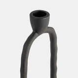 Metal, 10" Open Oval Taper Candleholder, Black