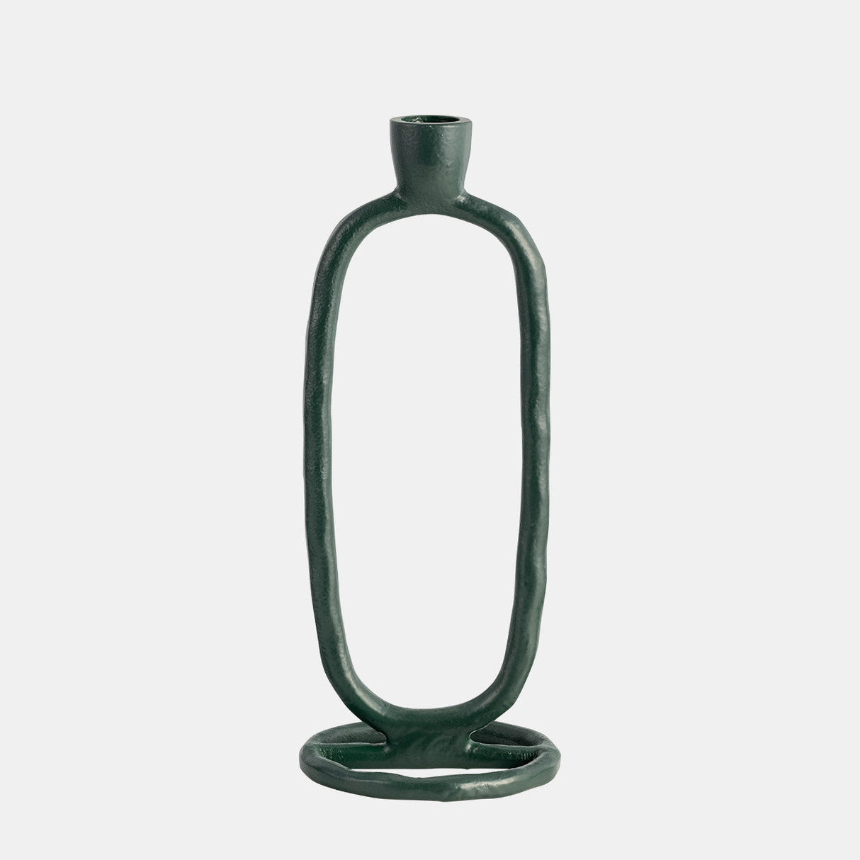 Metal, 10" Open Oval Taper Candleholder, Dark Gree