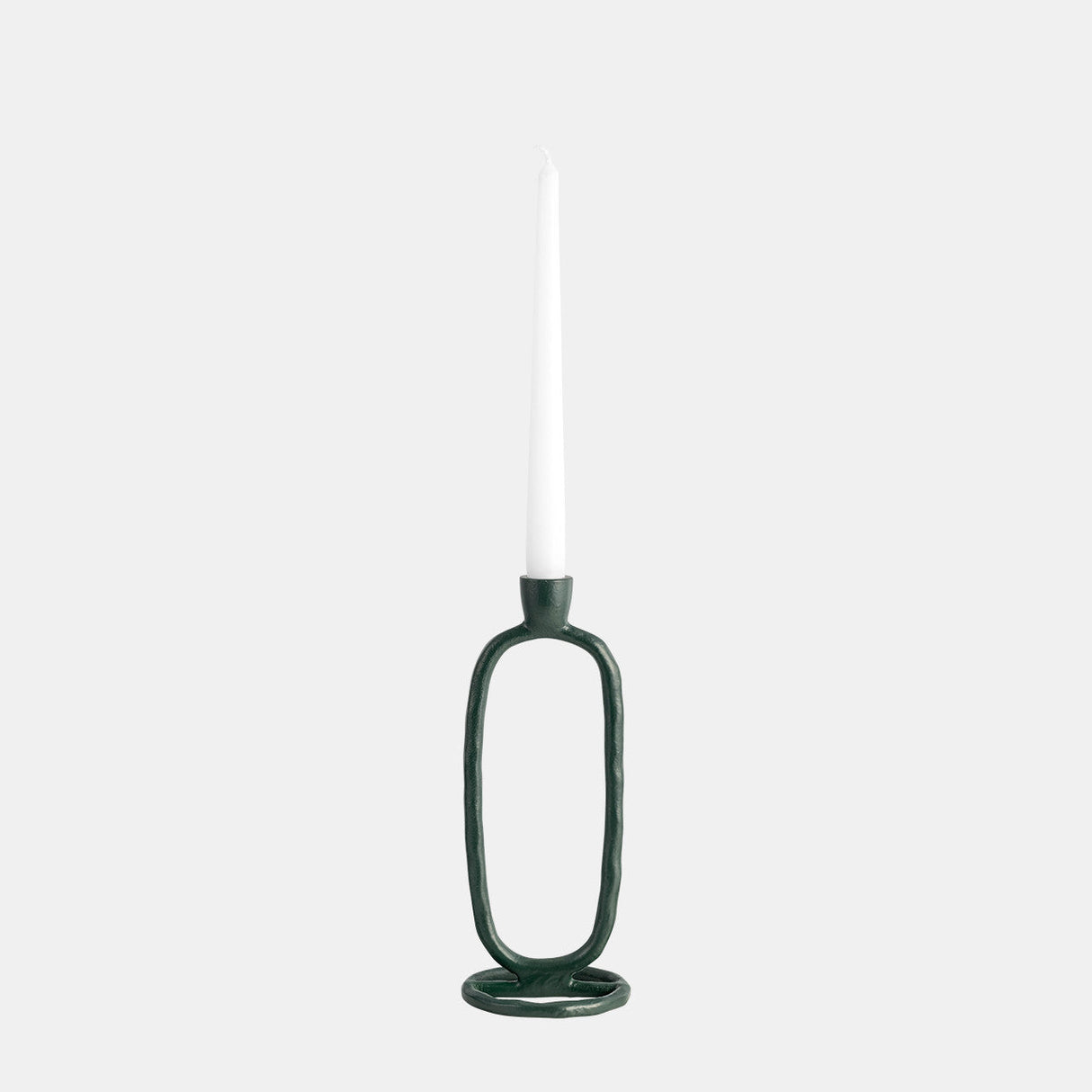 Metal, 10" Open Oval Taper Candleholder, Dark Gree