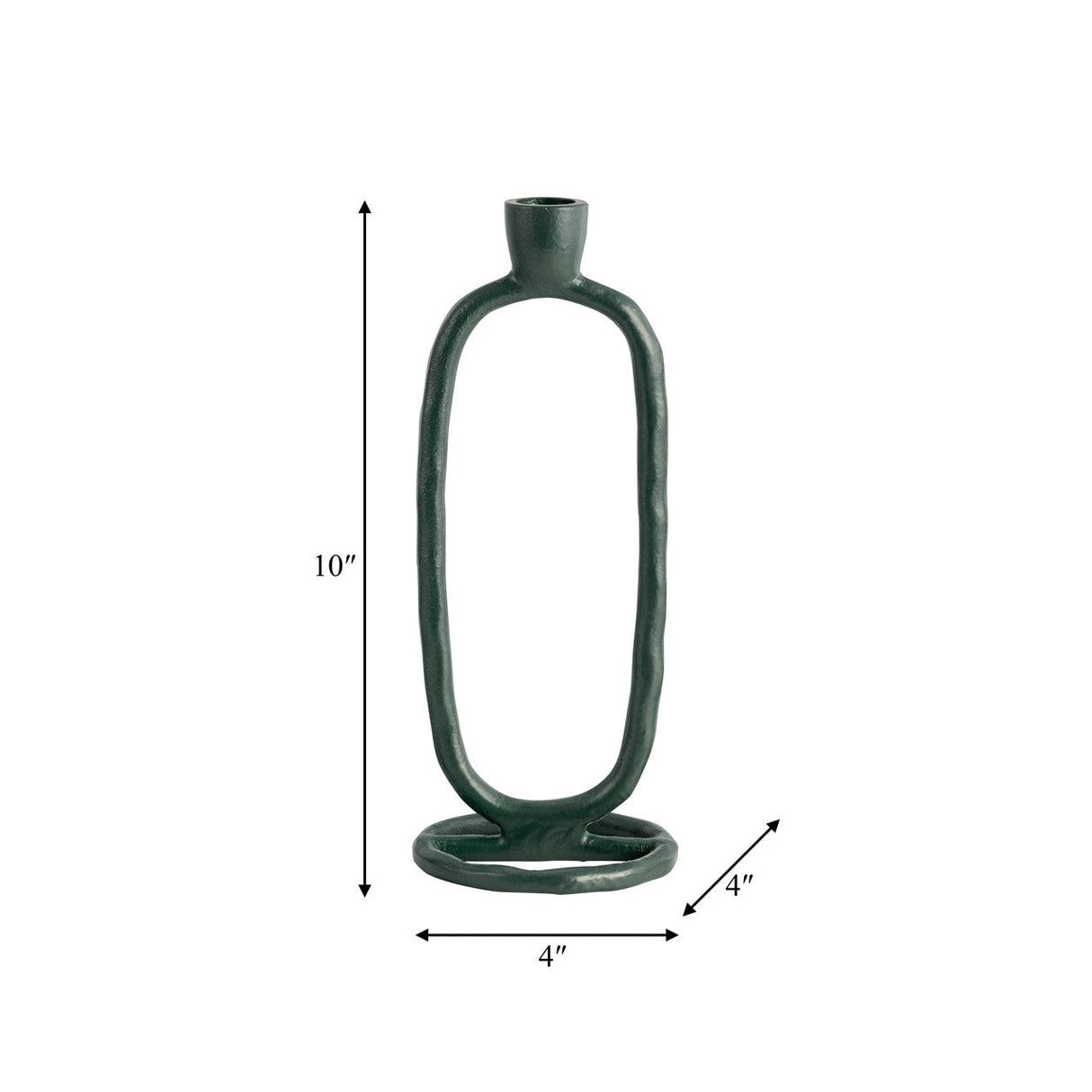 Metal, 10" Open Oval Taper Candleholder, Dark Gree