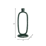 Metal, 10" Open Oval Taper Candleholder, Dark Gree