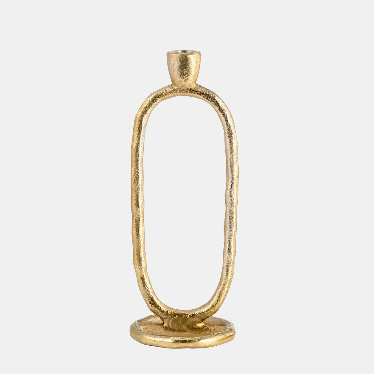 Metal, 10" Open Oval Taper Candleholder, Gold