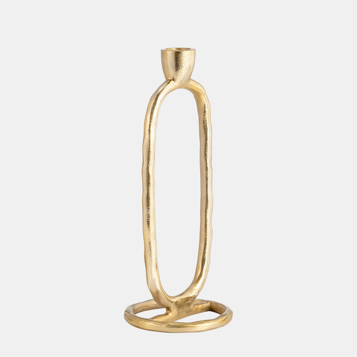 Metal, 10" Open Oval Taper Candleholder, Gold