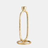 Metal, 10" Open Oval Taper Candleholder, Gold