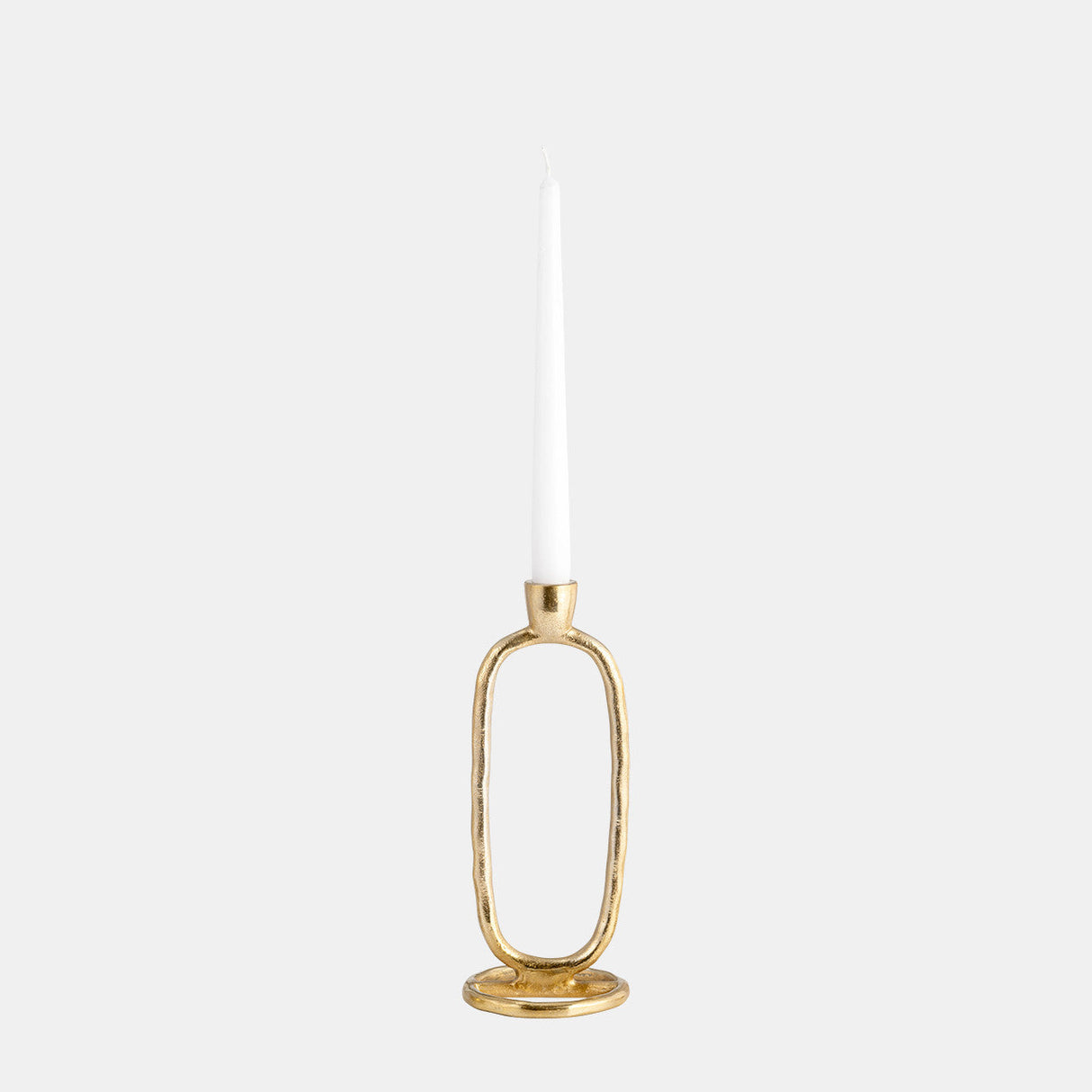 Metal, 10" Open Oval Taper Candleholder, Gold