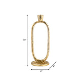 Metal, 10" Open Oval Taper Candleholder, Gold