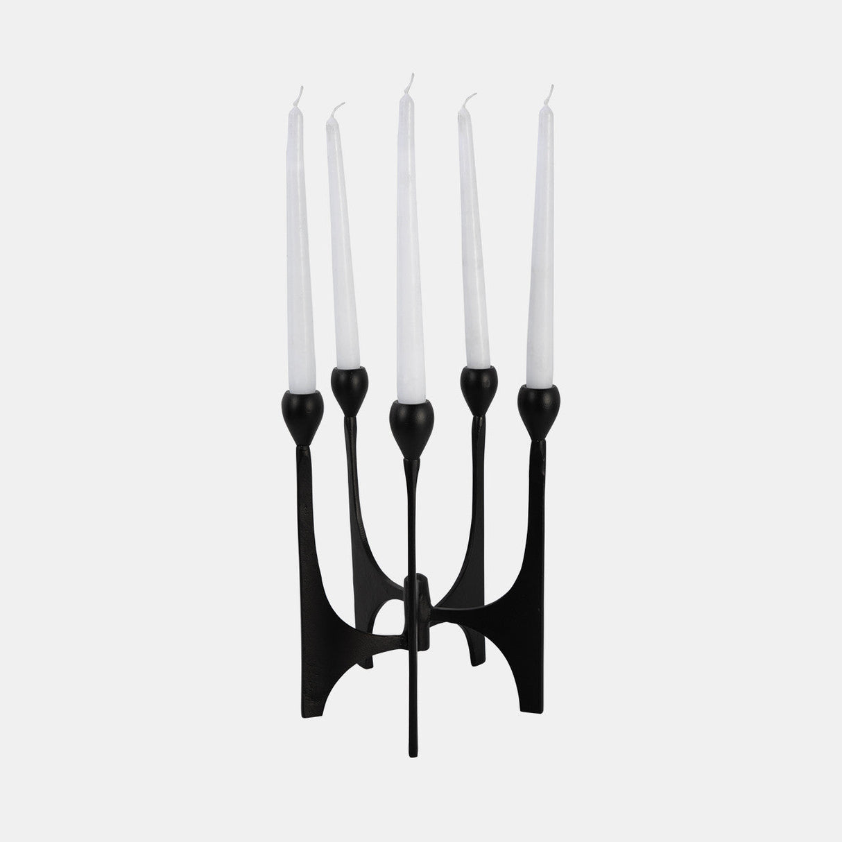 Metal, 11" 5-taper Candelabra, Black