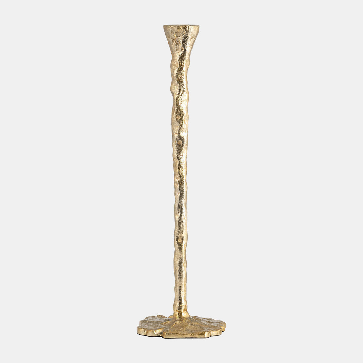 Metal, 11" Forged Taper Candleholder, Gold