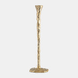 Metal, 11" Forged Taper Candleholder, Gold