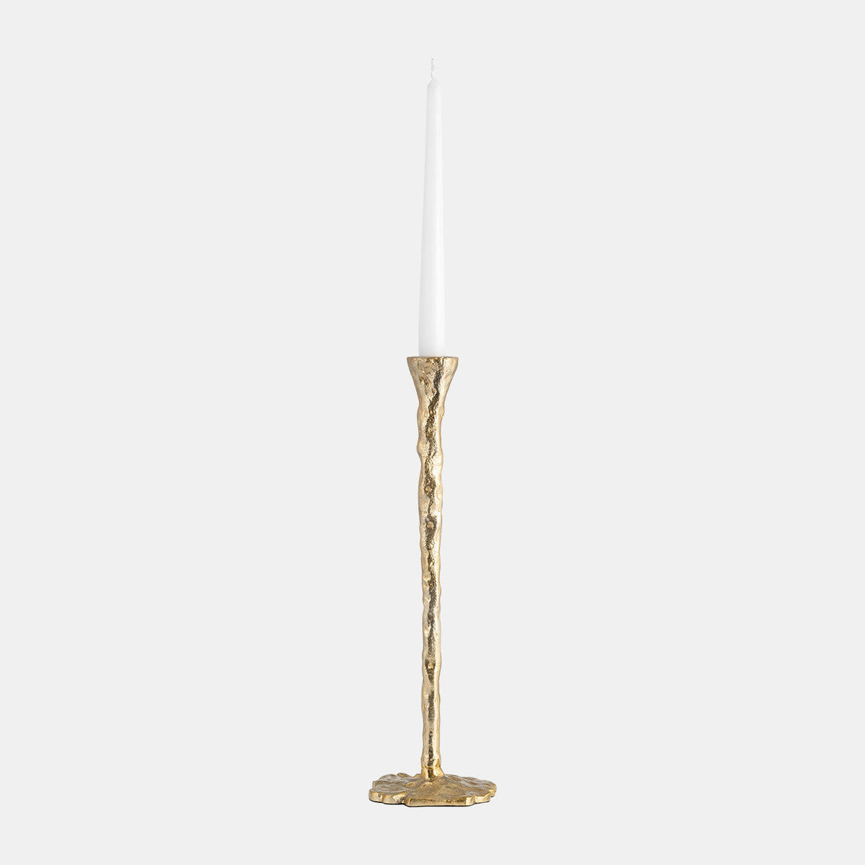 Metal, 11" Forged Taper Candleholder, Gold