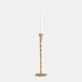 Metal, 11" Forged Taper Candleholder, Gold