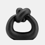 Metal,11"h,broad Knot Ring Sculpture,black