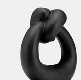 Metal,11"h,broad Knot Ring Sculpture,black