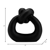 Metal,11"h,broad Knot Ring Sculpture,black