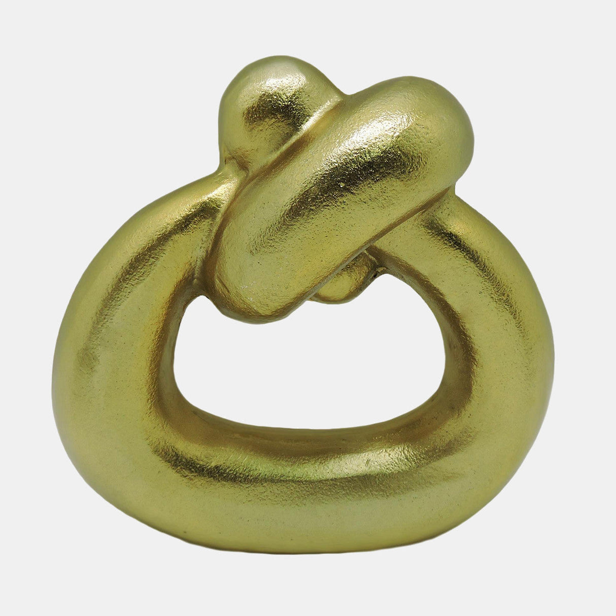 Metal,11"h,broad Knot Ring Sculpture,gold