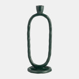 Metal, 11" Open Oval Taper Candleholder, Dark Gree