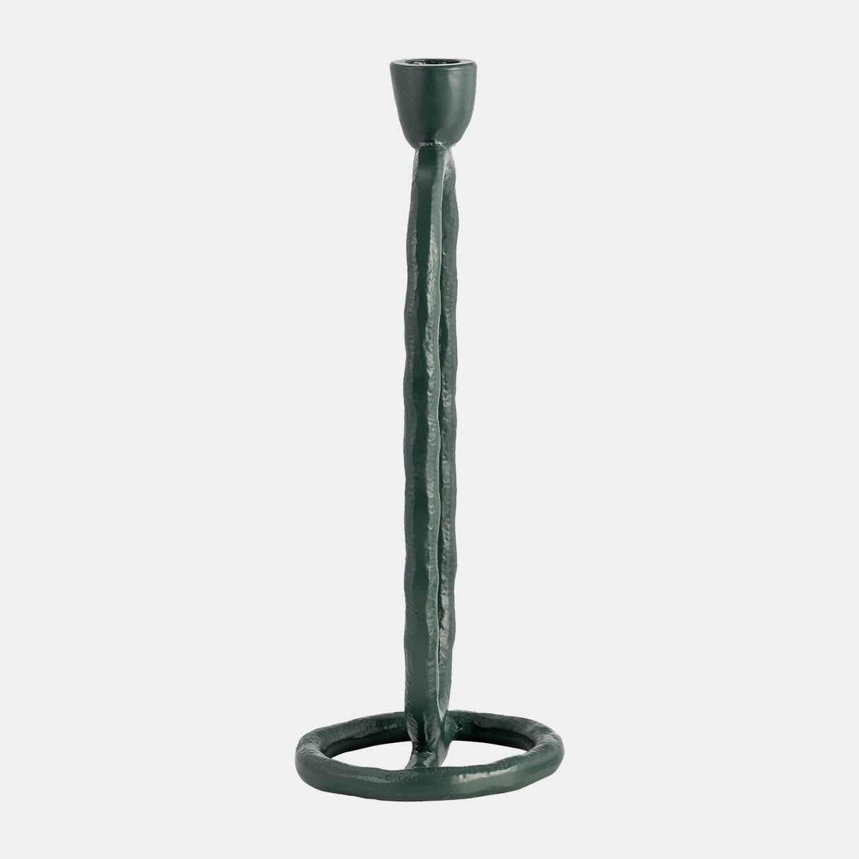 Metal, 11" Open Oval Taper Candleholder, Dark Gree