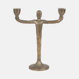 Metal, 12" 2 Taper Candelabra, Gold