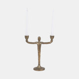 Metal, 12" 2 Taper Candelabra, Gold