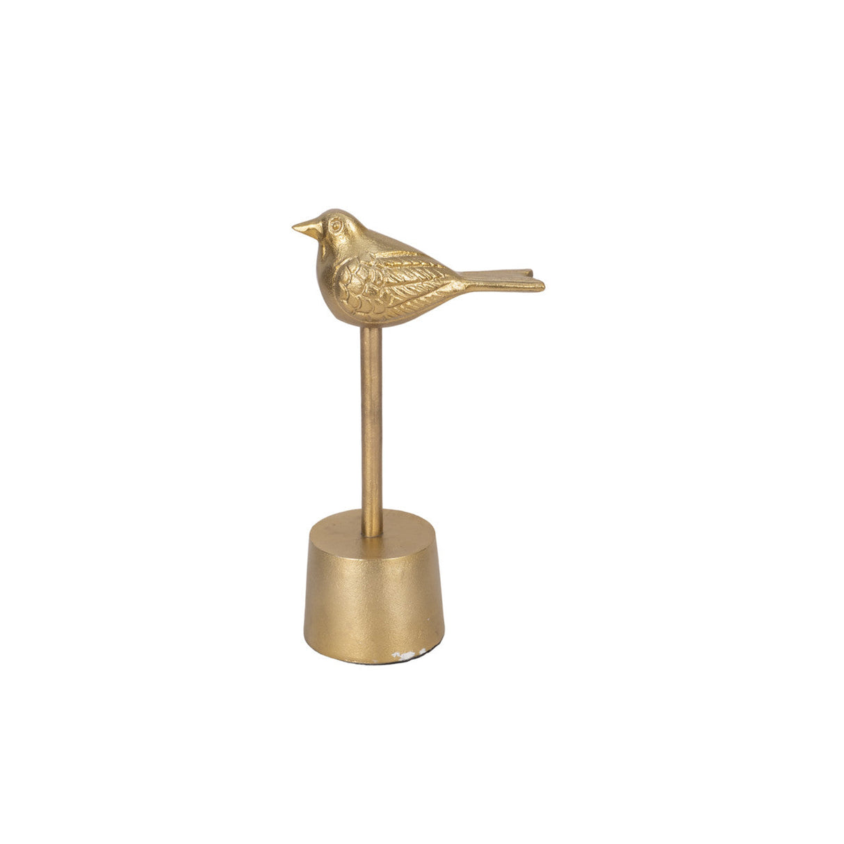 Metal, 12"h Bird On Base, Gold