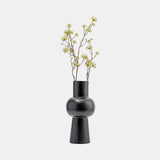 Metal,12"h, Mid Ellipsoid Vase,black