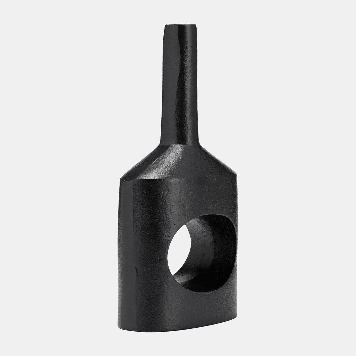 Metal,12"h, Small Modern Open Cut Out Vase,black