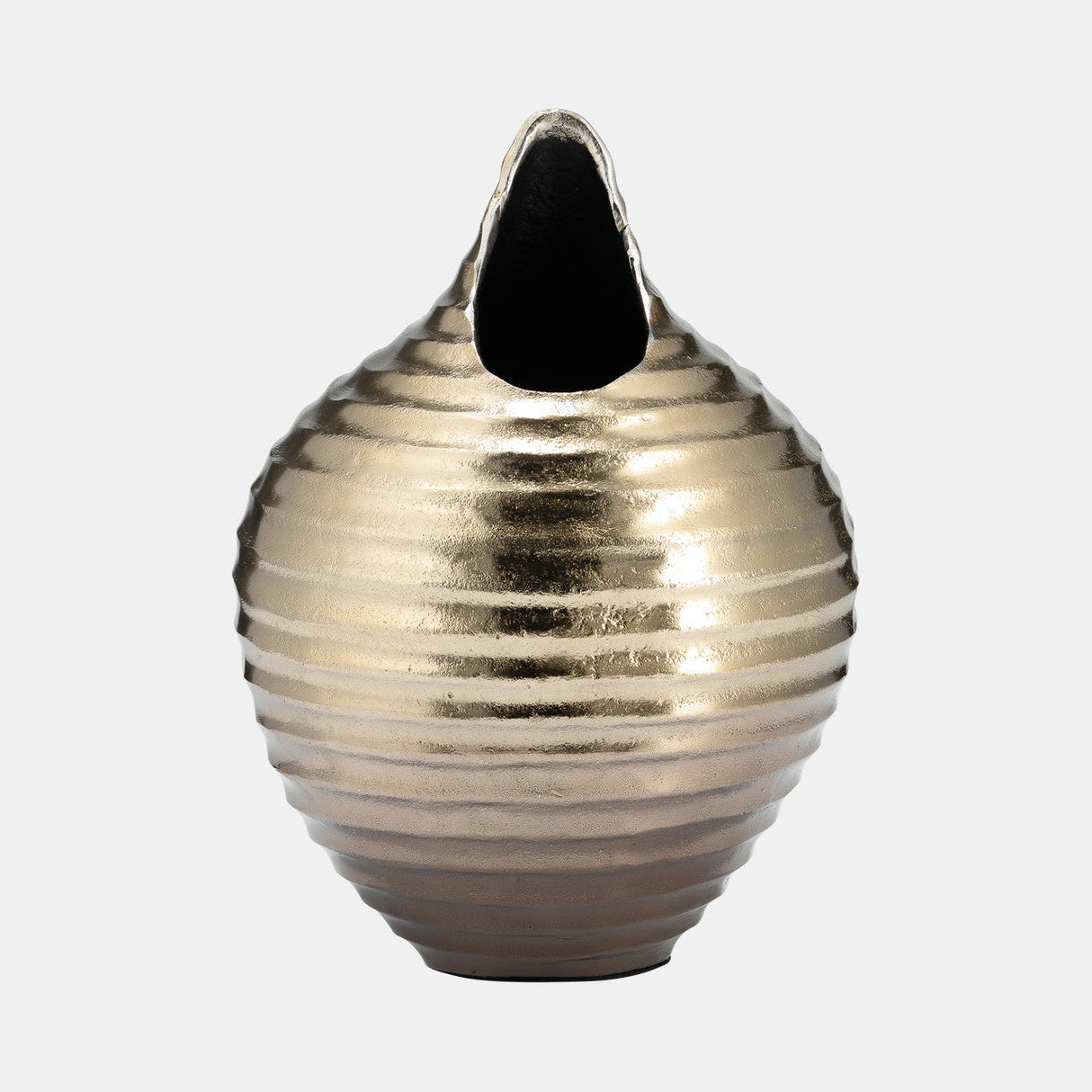 Metal,12",shell Like Vase,gold