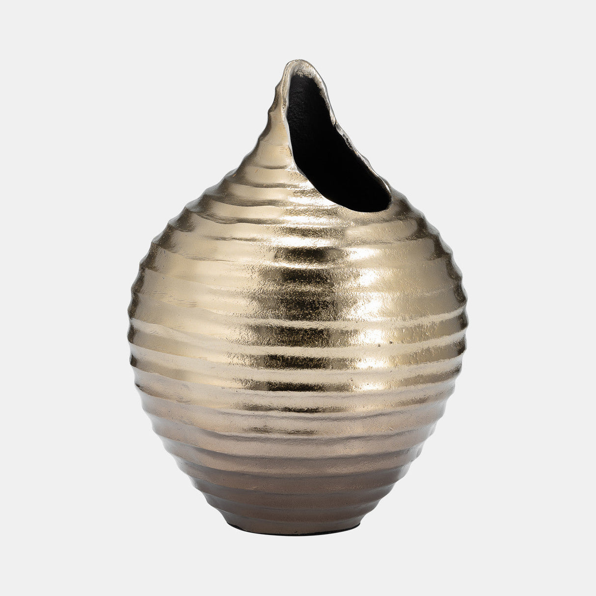 Metal,12",shell Like Vase,gold