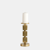 Metal, 12" Stacked Cubes Candleholder, Gold