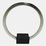 Metal,12",standing Ring W/base ,nickel/black